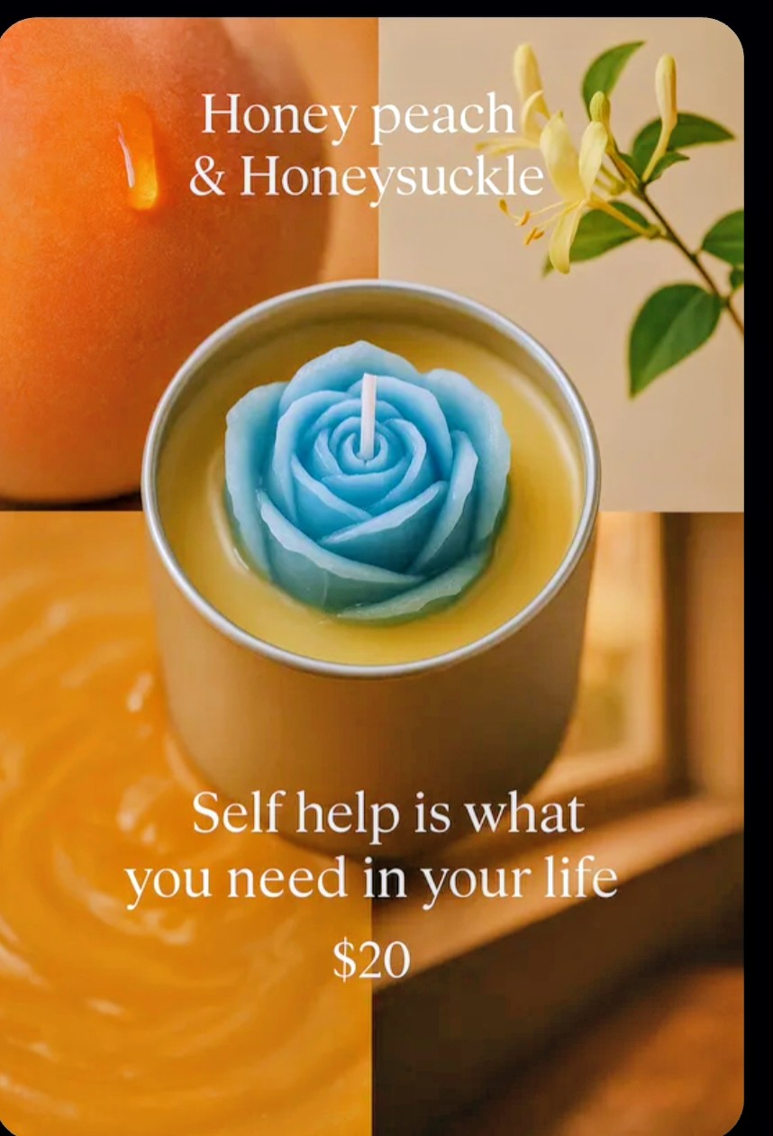 Honey Peach Candle | Sweet Fruity Handmade Scented Candle | Relaxing Home Fragrance Decor